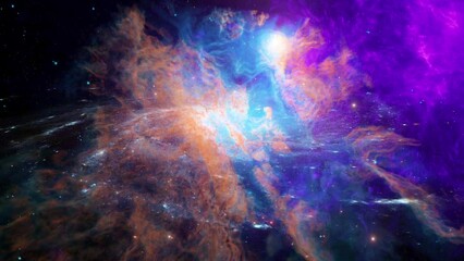 Wall Mural - 3d animation - Zooming into a nebula.