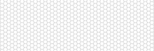 Hexagon White Background. Geometric Grid. Honeycomb Texture. Honey Wallpaper. Hex Structure. Mosaic Wall. Business Presentation. Polygon Cell Banner. Computer Data. Vector Illustration