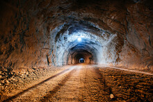 Old Underground Road Tunnel Inside Mountain