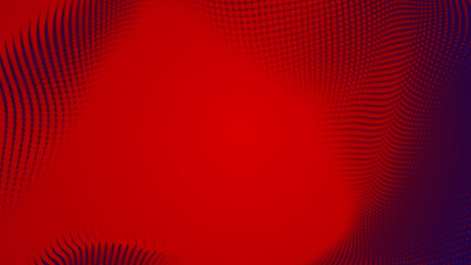 Wall Mural - Abstract dot red wave pattern gradient  texture technology background.