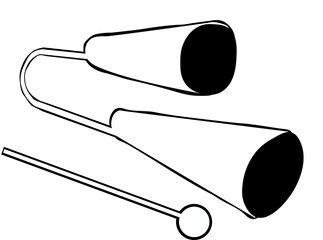 Poster - agogo icon. this is an idiophone musical instrument, it is composed of two iron bells connected toge