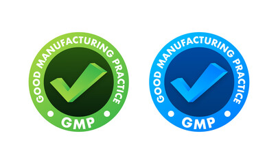 Canvas Print - GMP Good Manufacturing Practice certified round stamp. Vector background. Vector logo.