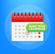 © DG-Studio - Mark your calendar for landing page design. Calendar reminder. Check mark icon