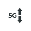 © muhamad - Vector sign of the 5G signal strength mobile phone symbol is isolated on a white background. 5G signal strength mobile phone icon color editable.