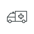 © muhamad - Vector sign of the Ambulance truck symbol is isolated on a white background. Ambulance truck icon color editable.