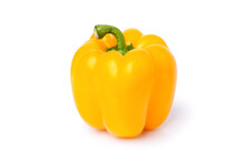 Yellow Bell Pepper Isolated On White