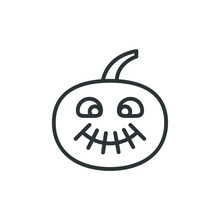 Vector Sign Of The Jack O Lantern Symbol Is Isolated On A White Background. Jack O Lantern Icon Color Editable.