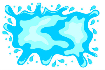  Puddle. The floor is wet with water. Clean water pooling vector illustration