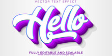 Hello Stylish Text Effect, Editable Modern Lettering Typography Font Style