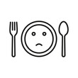 Loss of appetite icon illustration. Depression no food icon.