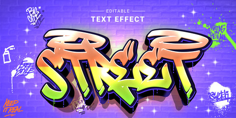 Wall Mural - Editable text style effect - Graffiti text style theme..