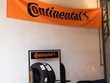 continental logo brand and text sign of German tyre company of tire shop
