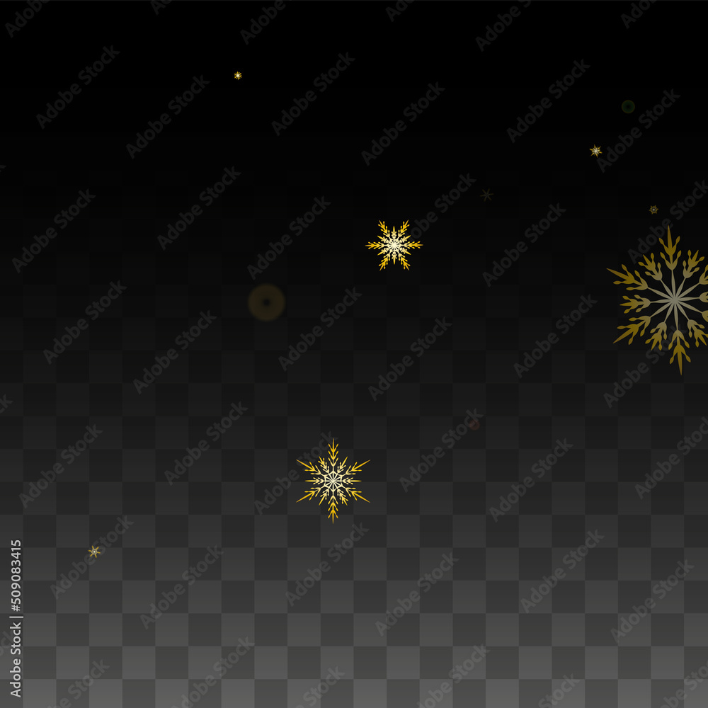 Christmas Vector Background with Gold Falling Snowflakes Isolated on ...