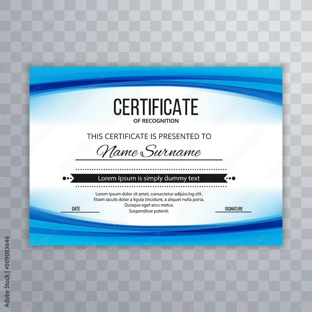 Modern employee of the month certificate wave design Stock Vector ...