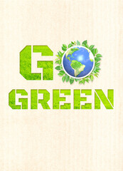 Sticker - Ecology and zero waste concept. Earth planet and nature resource on cardboard texture