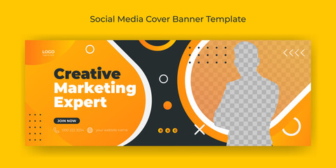 Wall Mural - online creative digital marketing expert agency facebook cover banner template social media post