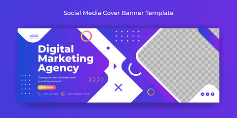Wall Mural - online digital marketing facebook cover banner template social media post