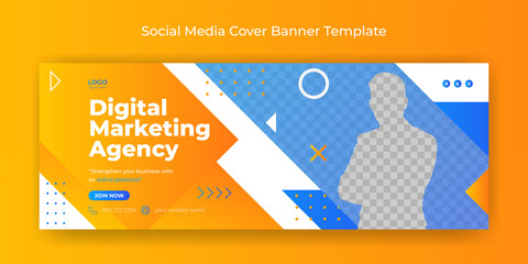 Wall Mural - online digital marketing facebook cover banner template social media post