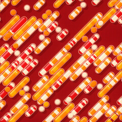 Fototapete - Diagonal pattern of colored geometric shapes. Trendy creative background. 3d rendering digital illustration