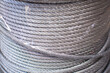 galvanized stainless steel ropes on a reel spool