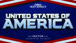 © Crealive.Studio - Editable text effect america flag style. Independence day USA 4 July