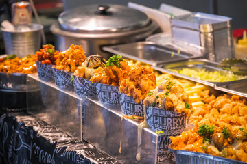 Wall Mural - Japanese deep fried chicken bites at Brick Lane market in London