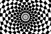 Vector Abstract Checkered Background. Simple Illustration With Optical Illusion, Op Art.