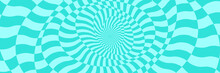 Vector Abstract Background. Simple Illustration With Optical Illusion, Op Art. Long Horizontal Banner.