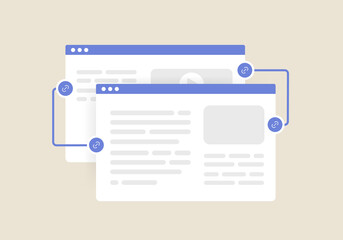 Wall Mural - internal linking for seo concept. link building for search engine optimization. vector illustration 