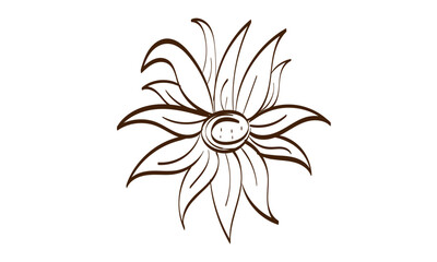 Sticker - Flower Vector Art. Flower Art Drawing. Flower Embroidery design.