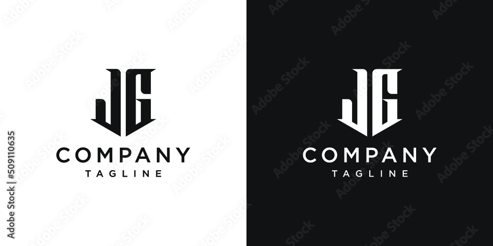 Creative Vintage Letter JG Monogram Logo Design Icon Template White and ...