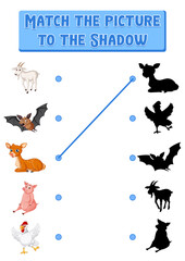 Wall Mural - Shadow matching game template