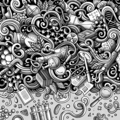 Wall Mural - cartoon cute doodles hand drawn science frame