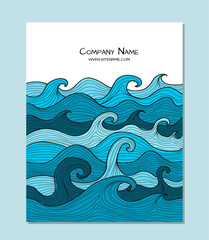 Fotomurali - Poster design. Sea waves background