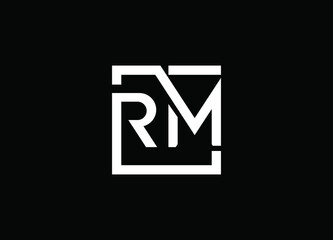 RM or MR letter logo design vector