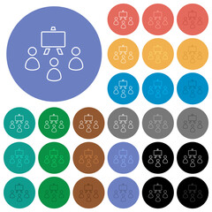 Sticker - Classroom outline round flat multi colored icons