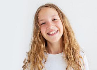 Portrait smiling young girl teen