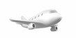 3D cartoon white plane. Realistic Jet Airplane on white background. Vector illustration