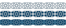 Set Of Borders Of Islamic Pattern For Ramadan Greetings Cards And Templates. Vector Illustration.