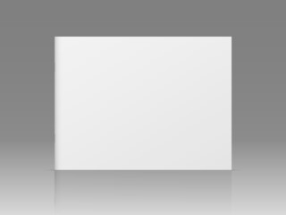 Wall Mural - vector realistic standing 3d magazine mockup with white blank cover isolated