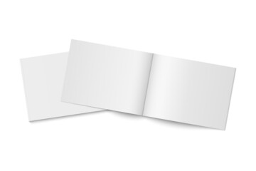 Poster - Vector mockup of two white paperback magazines with transparent shadow.