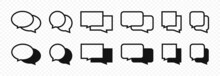 Chat Message Icons. Chat Icon. Speech Bubble Icons. Chatting Concept Icons Isolated On Transparent Background. Message Icons Set. Text Message Icon. Flat Isolated Vector Graphic