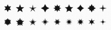 Star Shapes. Sparcle Icons. Starburst Icons. Star Icons Collection. Star Icons Isolated On Transparent Background. Isolated Vector Graphic