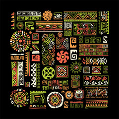 Aufkleber - Ethnic handmade ornament for your design