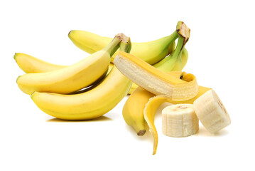 Wall Mural - Stack banana against white background