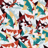 Fototapeta  - Abstract seamless urban geometry pattern with chaotic curved elements