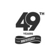 49 years anniversary logo with black color for booklet, leaflet, magazine, brochure poster, banner, web, invitation or greeting card. Vector illustrations.