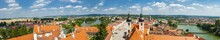 Panoramic photo of Czech town Telc