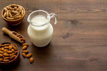 Wall Mural - Vegan non dairy drink - sweet almond milk with nuts