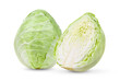 pointed cabbage on white background